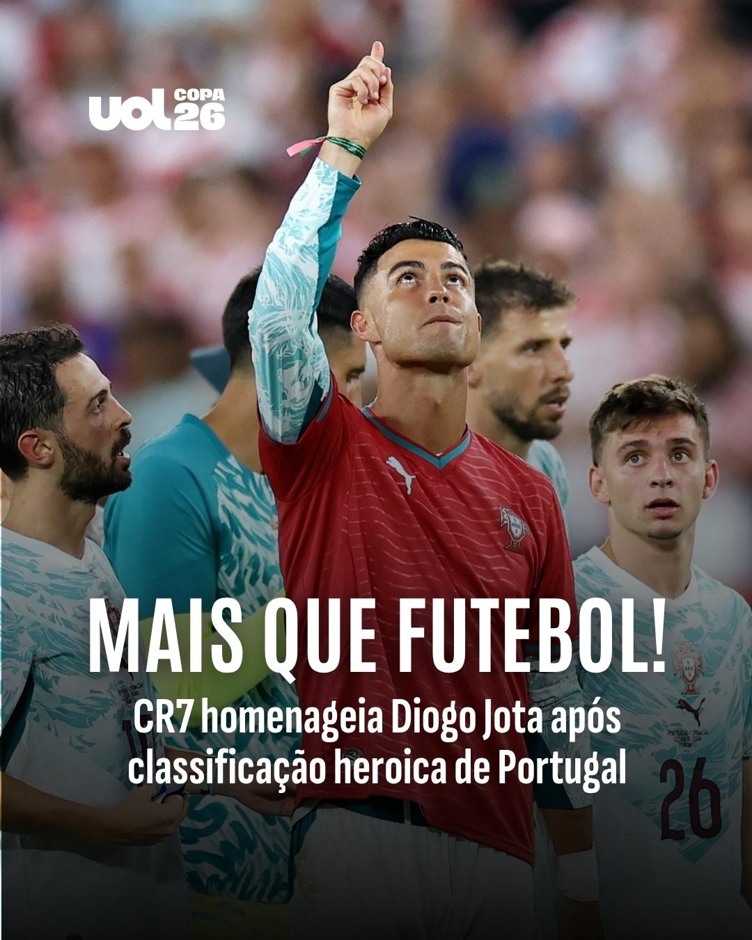 CR7 homenageia Diogo Jota após classificação heroica de Portugal; veja