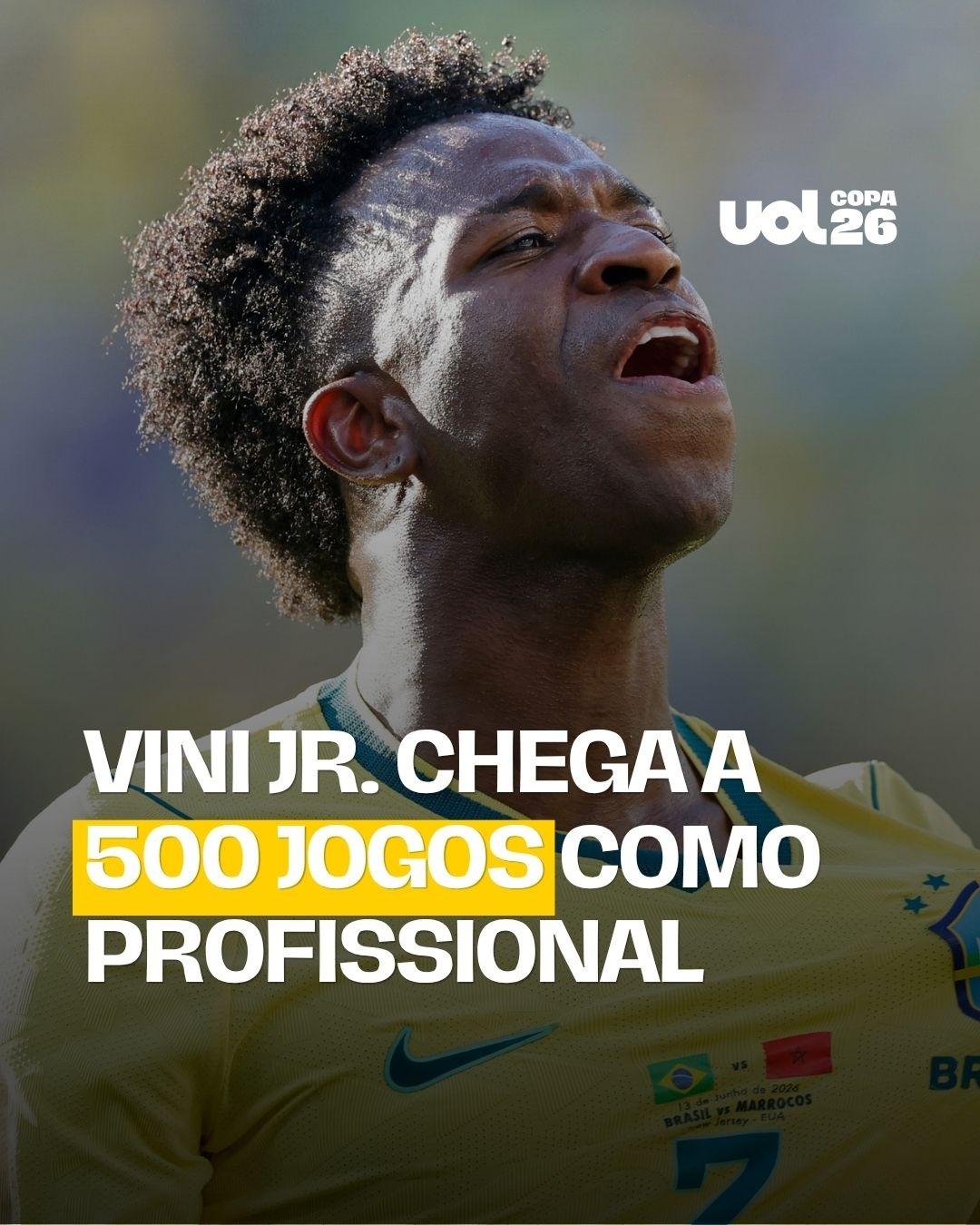 'Vini Jr. completa 500 jogos na carreira e agradece: 'Vivendo um sonho'