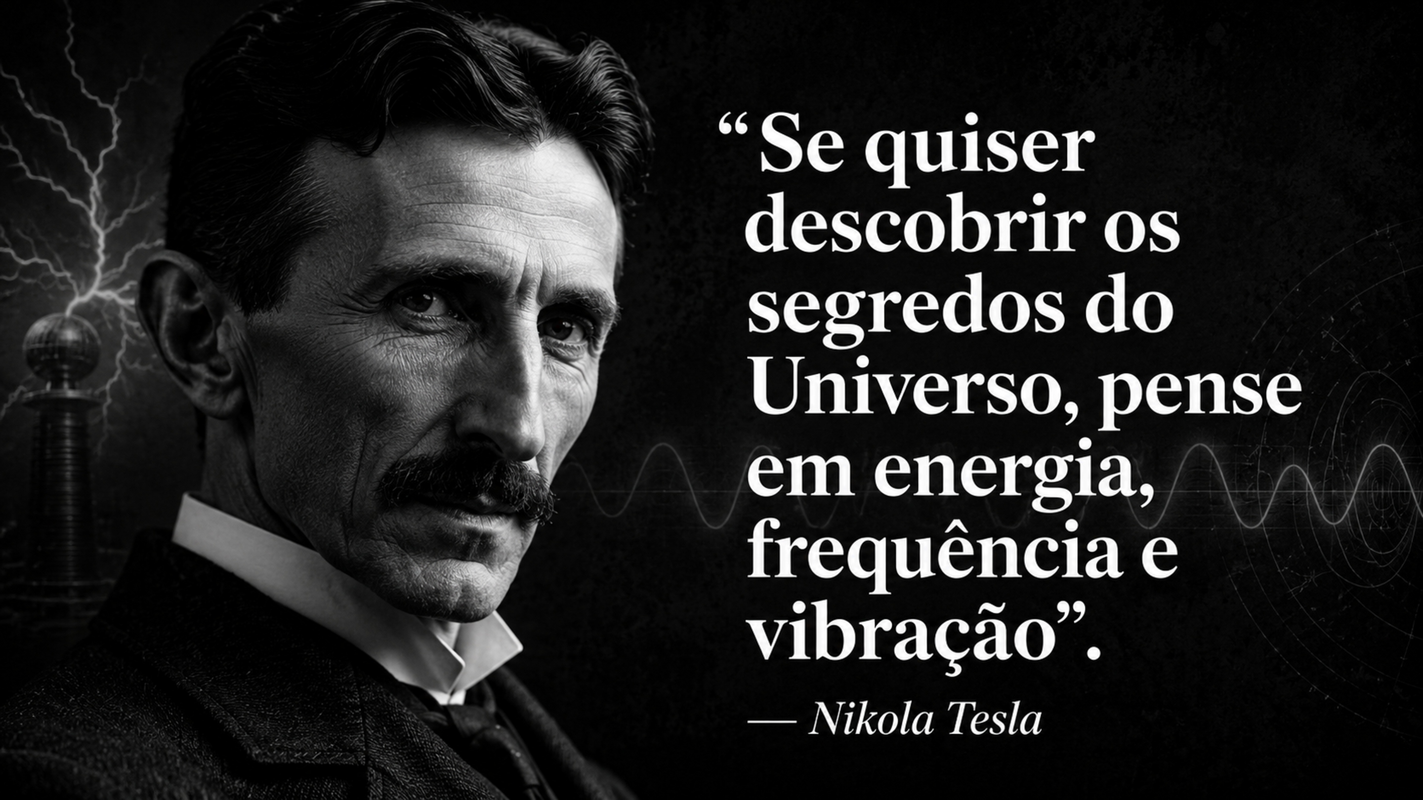 Nikolas Teslas “Se você quiser descobrir os segredos do Universo, pense em termos de energia, frequência e vibração.”