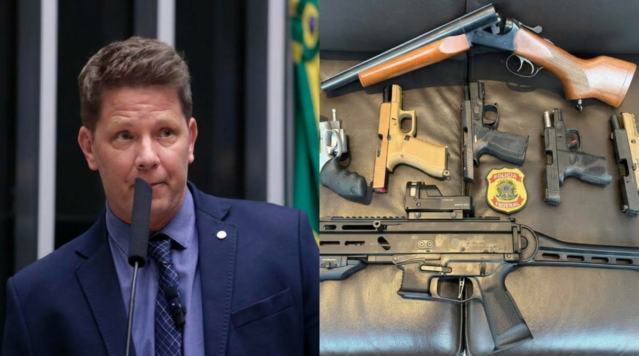 PF apreende sete armas com Mário Frias