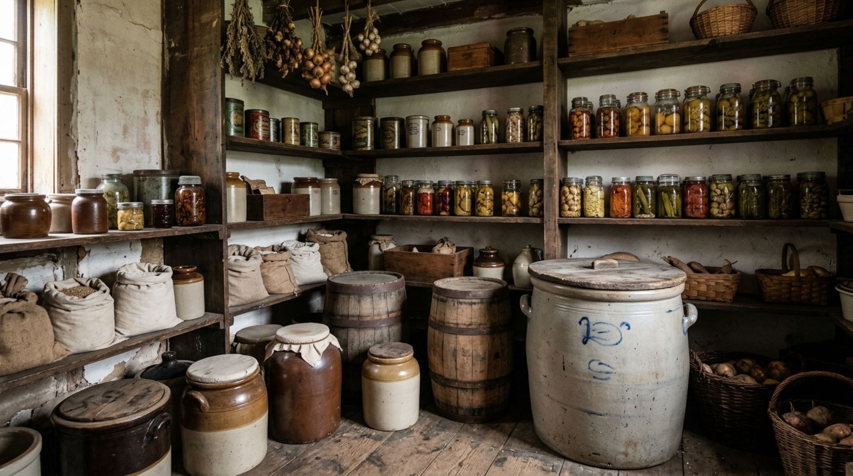 Objetos comuns de uma casa antiga ajudam museus a mostrar como as famílias armazenavam comida antes da refrigeração elétrica