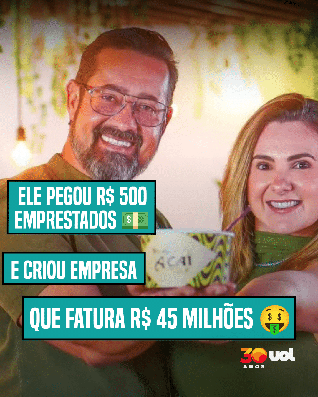 Ambulante pega R$ 500 emprestados e vira dono de 82 lojas de açaí no Brasil