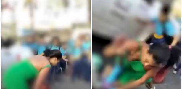 Adolescente é espancada por mulher na porta de escola; polícia investiga