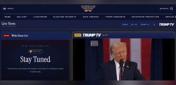 Após banir CNN, MS NOW e Politico, Casa Branca lança Trump TV