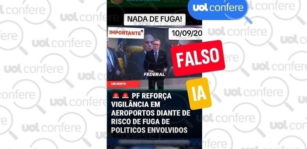 Vídeo que noticia operação em aeroportos para evitar fuga de políticos é IA