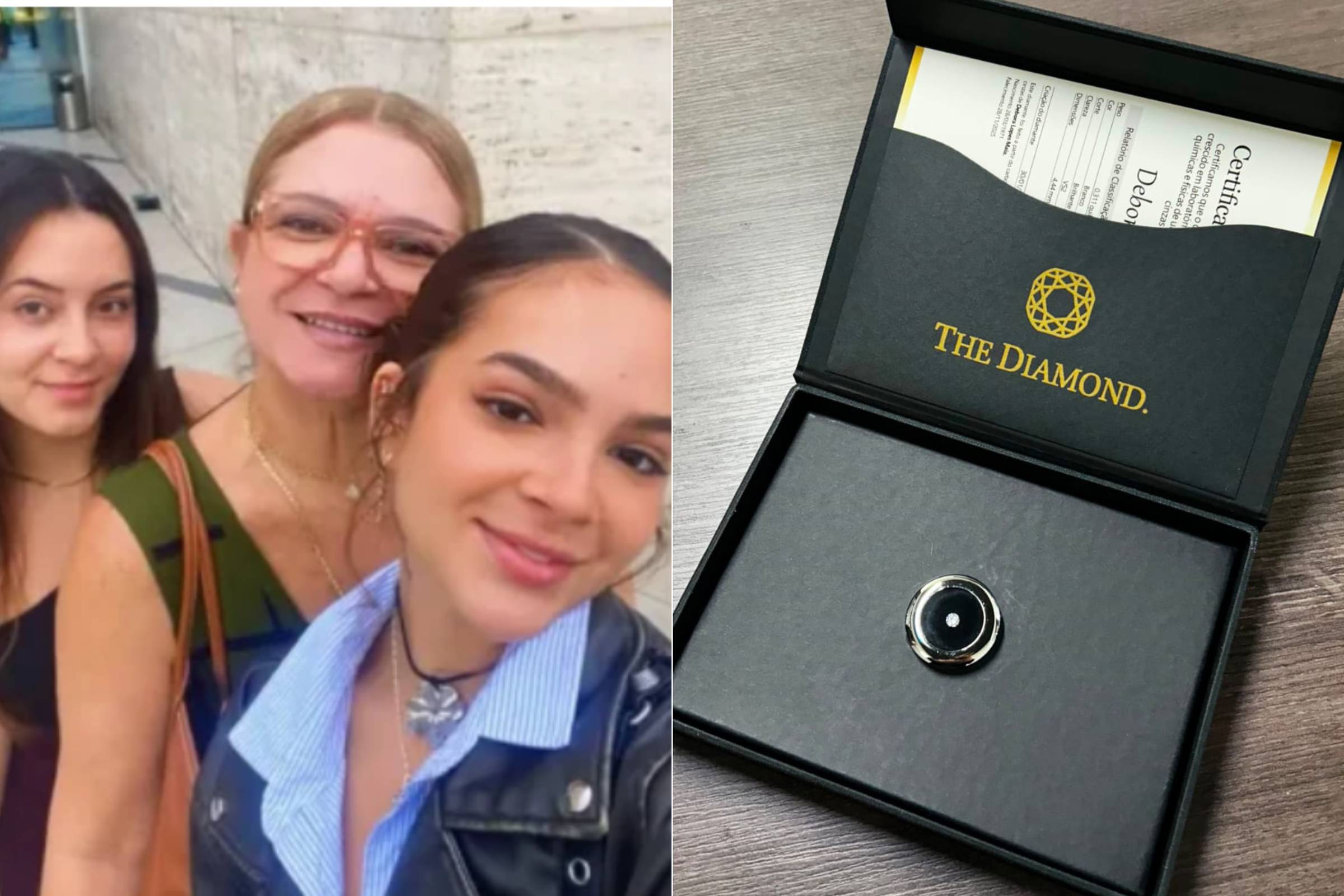 Cinzas de mãe de Mel Maia são transformadas em diamantes e entregues à atriz e à irmã