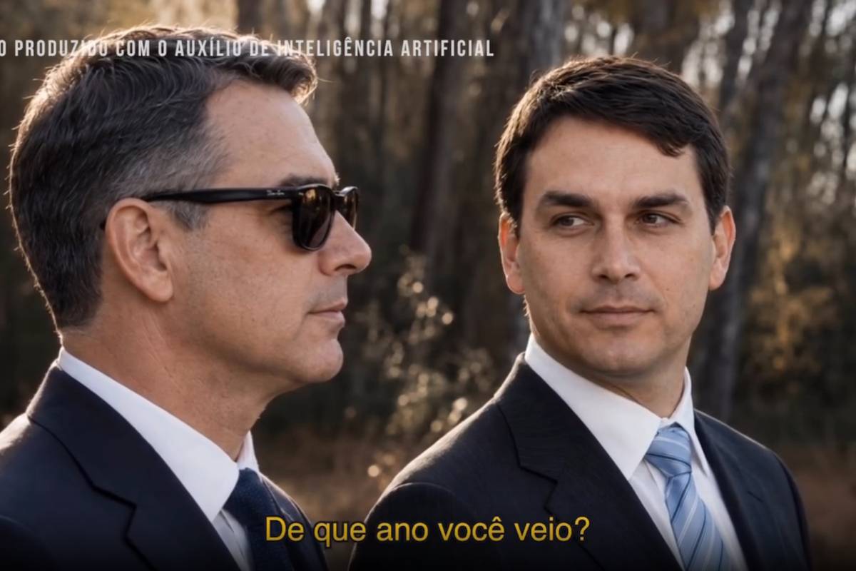 Flávio Bolsonaro emula viral sobre Neymar e publica vídeo de IA com faixa presidencial