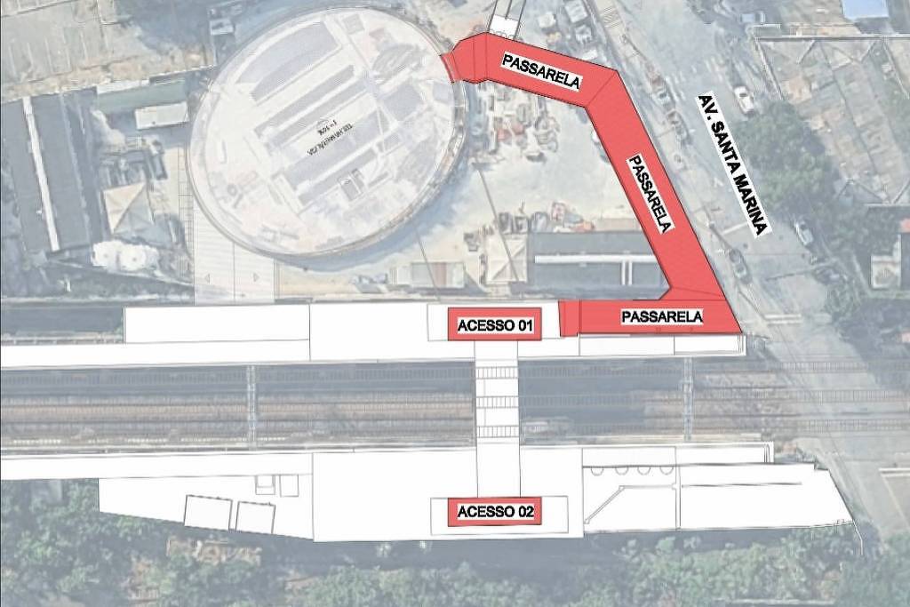 Passarela provisória começa a ser construída para unir estações na Água Branca, em SP