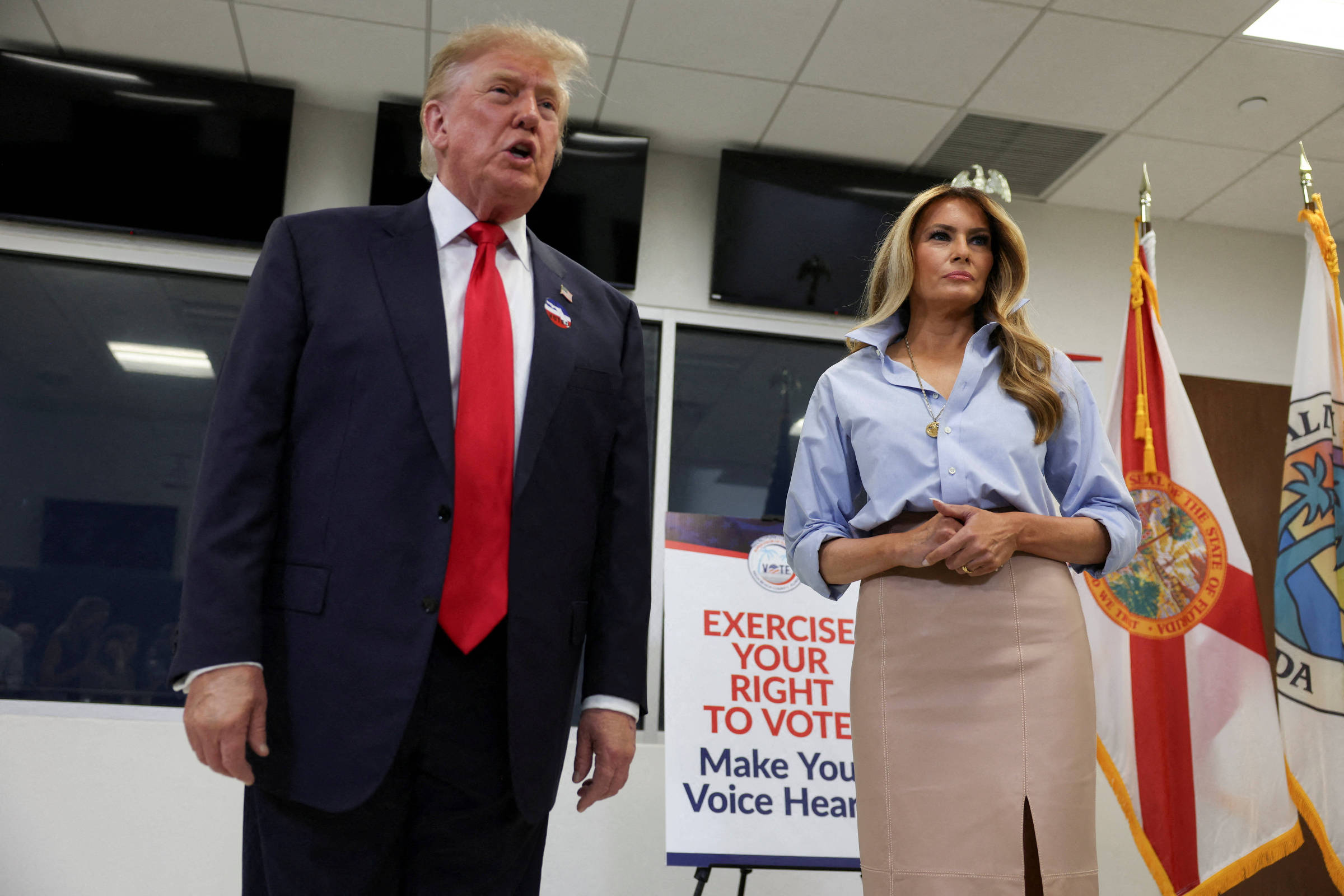 Trump vota antecipado em eleições para o Congresso dos EUA e volta a falar em fraude, sem provas