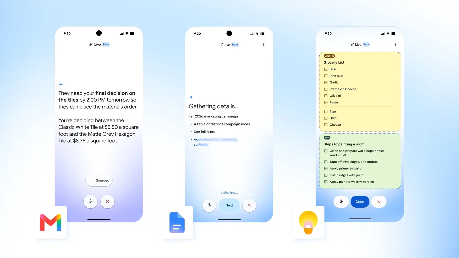 Google leva inteligência artificial por voz ao Gmail, Docs e Keep