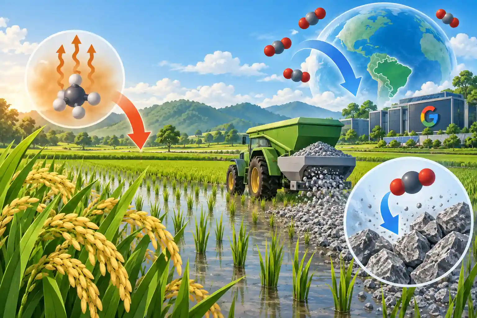 Google mira arrozais brasileiros para combater o aquecimento global