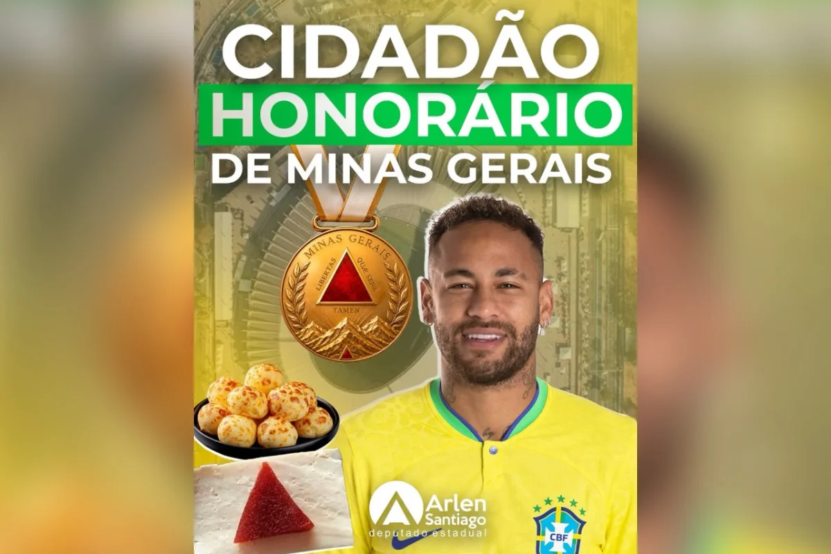 Bancada de direita quer dar título de Cidadão Honorário de MG a Neymar