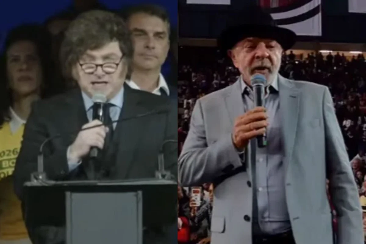 Lula e Milei discursaram por 27 minutos em convenções simultâneas