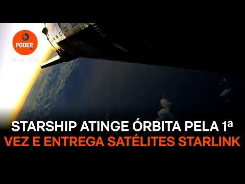 Starship atinge órbita pela 1ª vez e entrega satélites Starlink