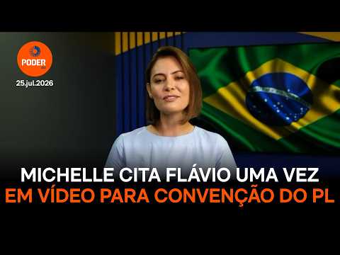 Em vídeo de 4 minutos, Michelle cita Flávio só uma vez