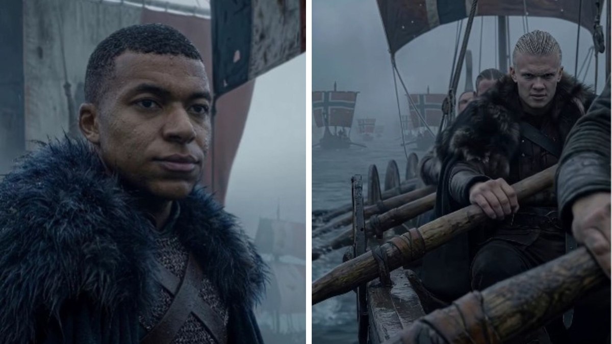 Haaland compartilha "batalha Viking" contra Mbappé