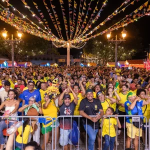 Vila Junina recebe transmissão de Brasil x Japão e programação musical nesta segunda (29)