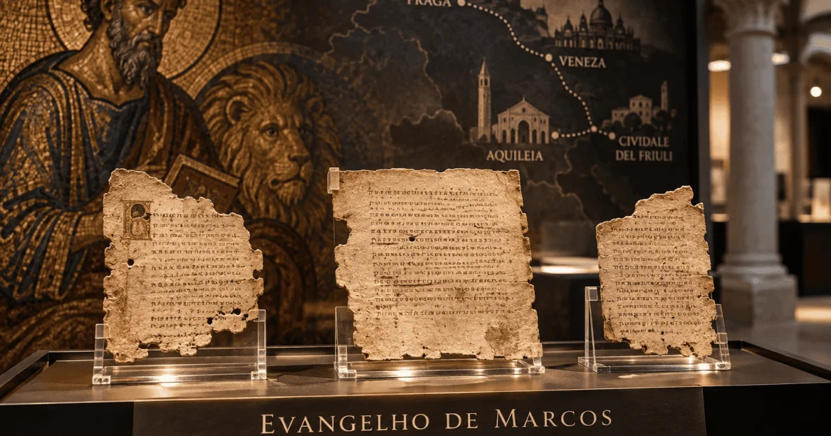 Exposição reúne fragmentos do Evangelho de Marcos após sete séculos