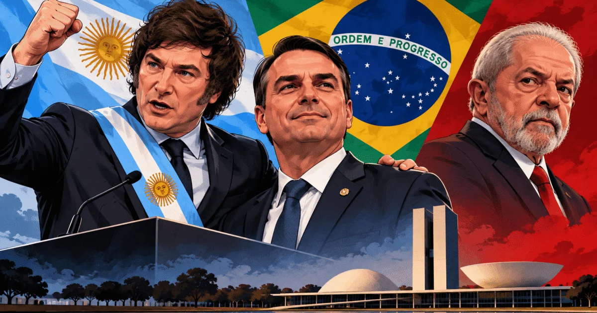 Milei apoia Flávio Bolsonaro em “eleição histórica?
