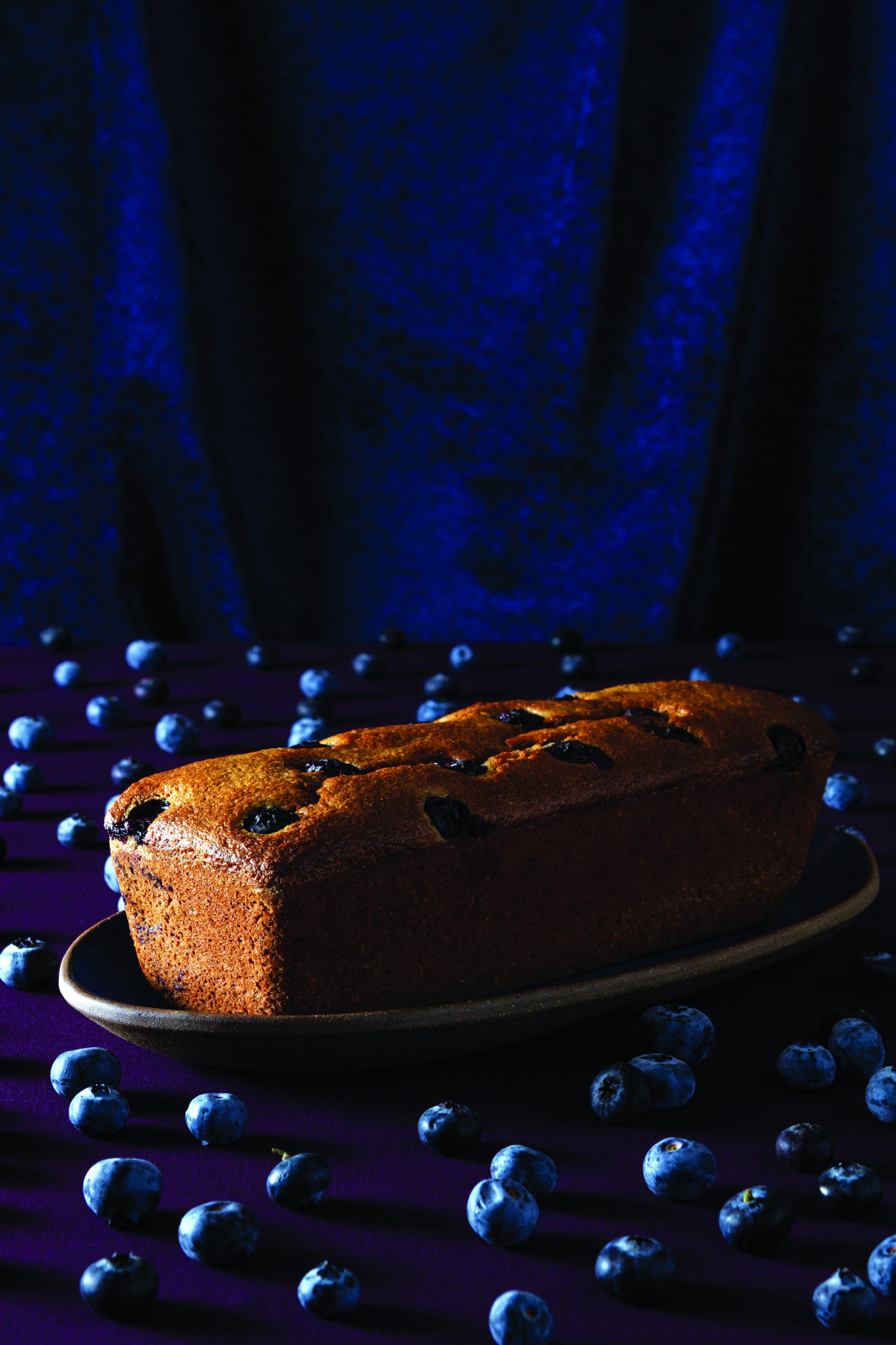 Bolo de banana e blueberry