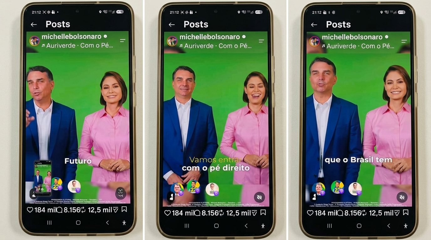 Michelle posta primeiro vídeo de campanha com Flávio no Instagram