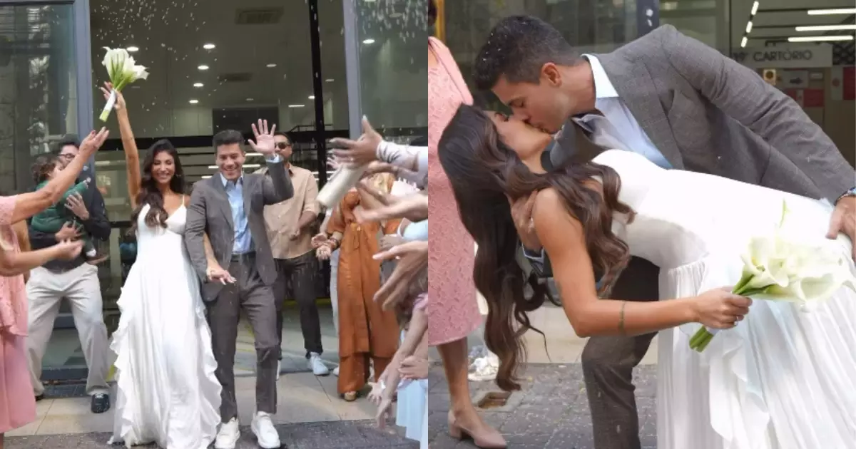 Ex-BBB Arthur Aguiar e Jheny Santucci se casam e celebram com festa intimista; veja fotos