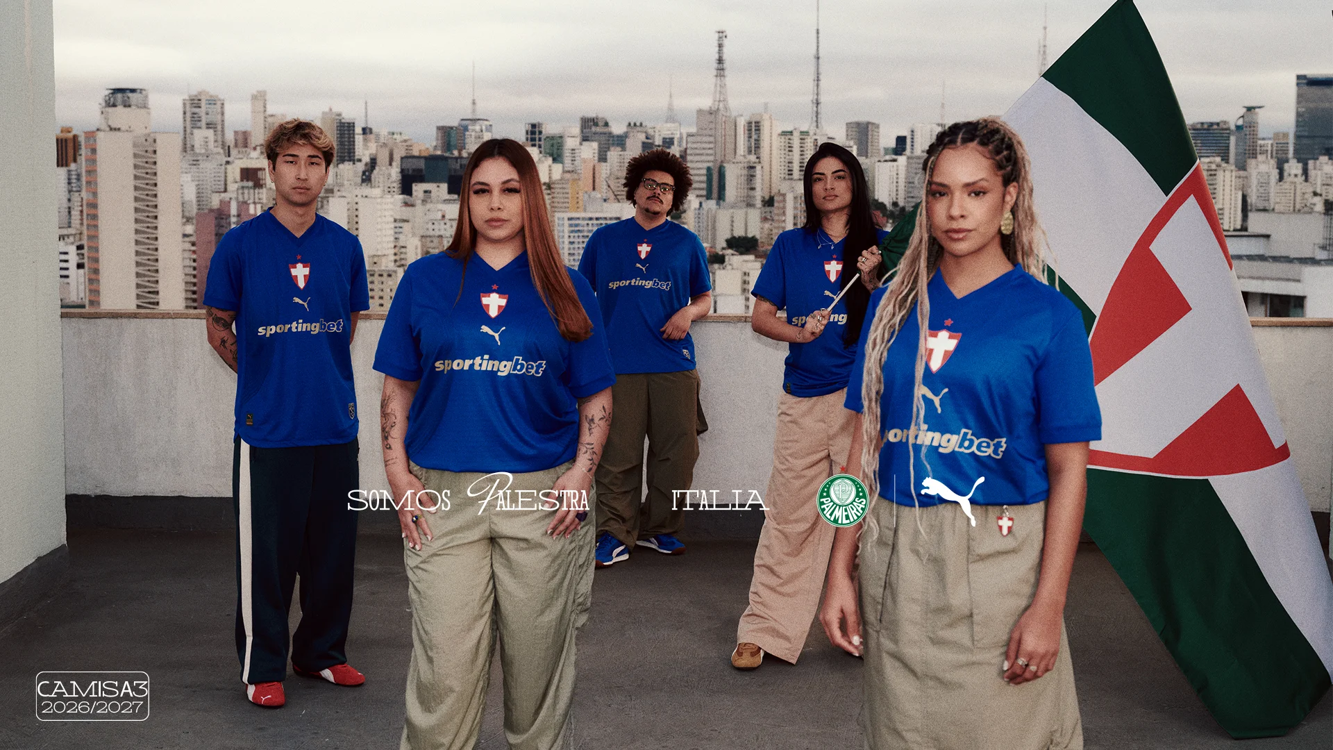 Palmeiras e Puma divulgam imagens de nova camisa inspirada na Italia de 2006