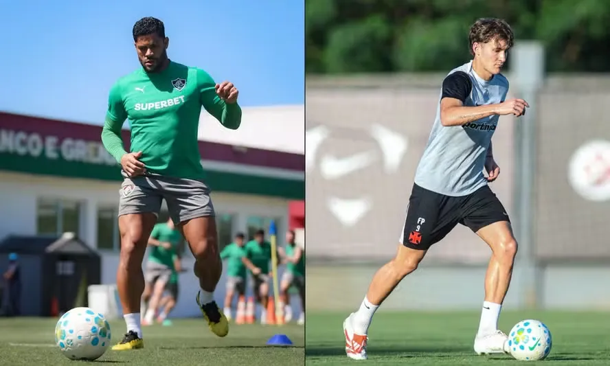 Com escalações divulgadas, confira as diferenças nos titulares de Fluminense e Vasco para clássico, um mês após mata
