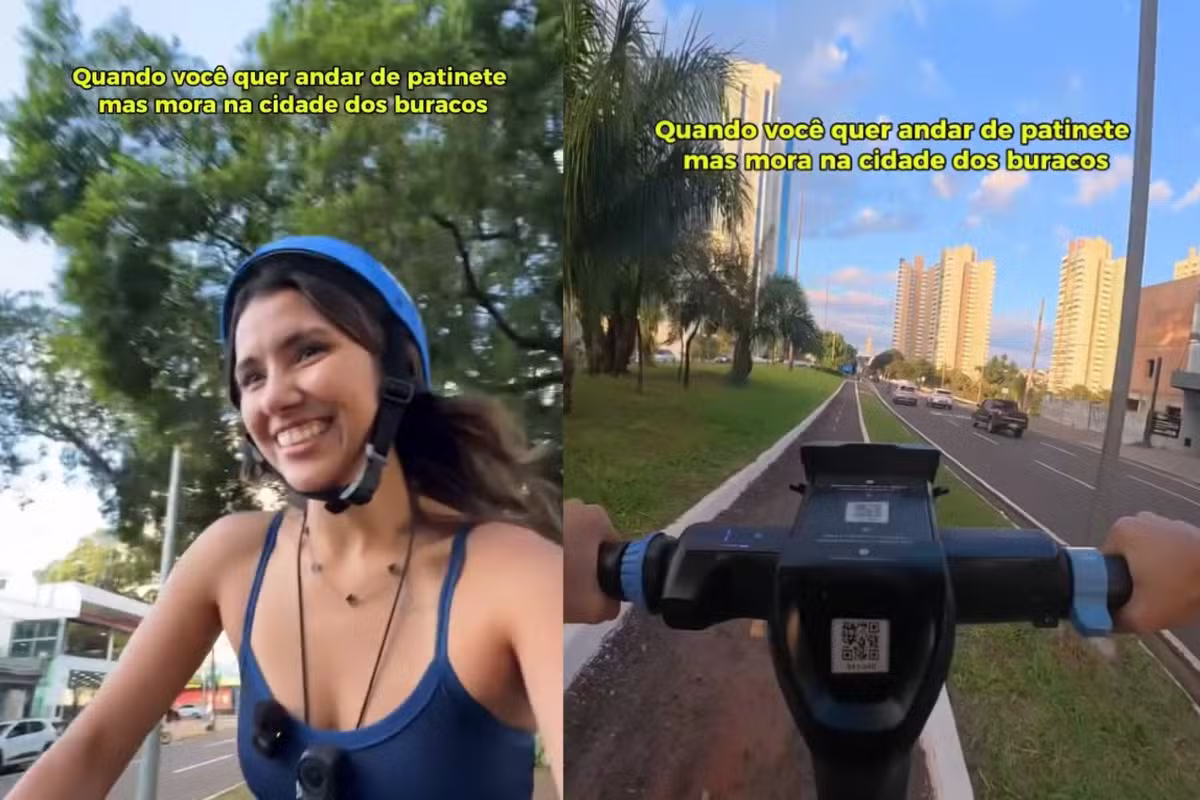 Nem novos patinetes escapam dos buracos em Campo Grande; VÍDEO
