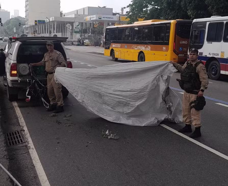 Guarda Municipal apreende balão de cerca de cinco metros que caiu na Av. Presidente Vargas