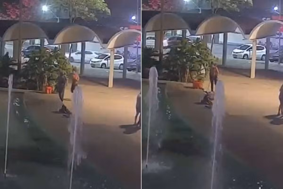 Homem rouba celular e tenta matar vítima com barra de ferro no litoral de SP; VÍDEO