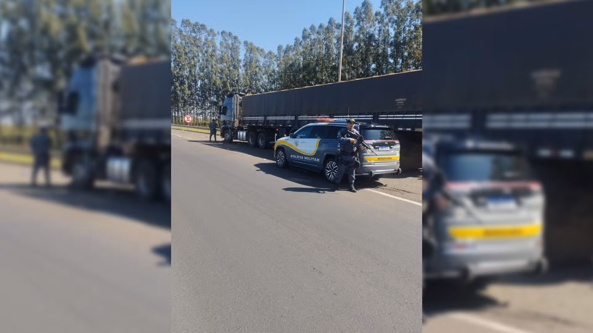 Caminhão roubado em sequestro é recuperado no interior de SP e três suspeitos são presos