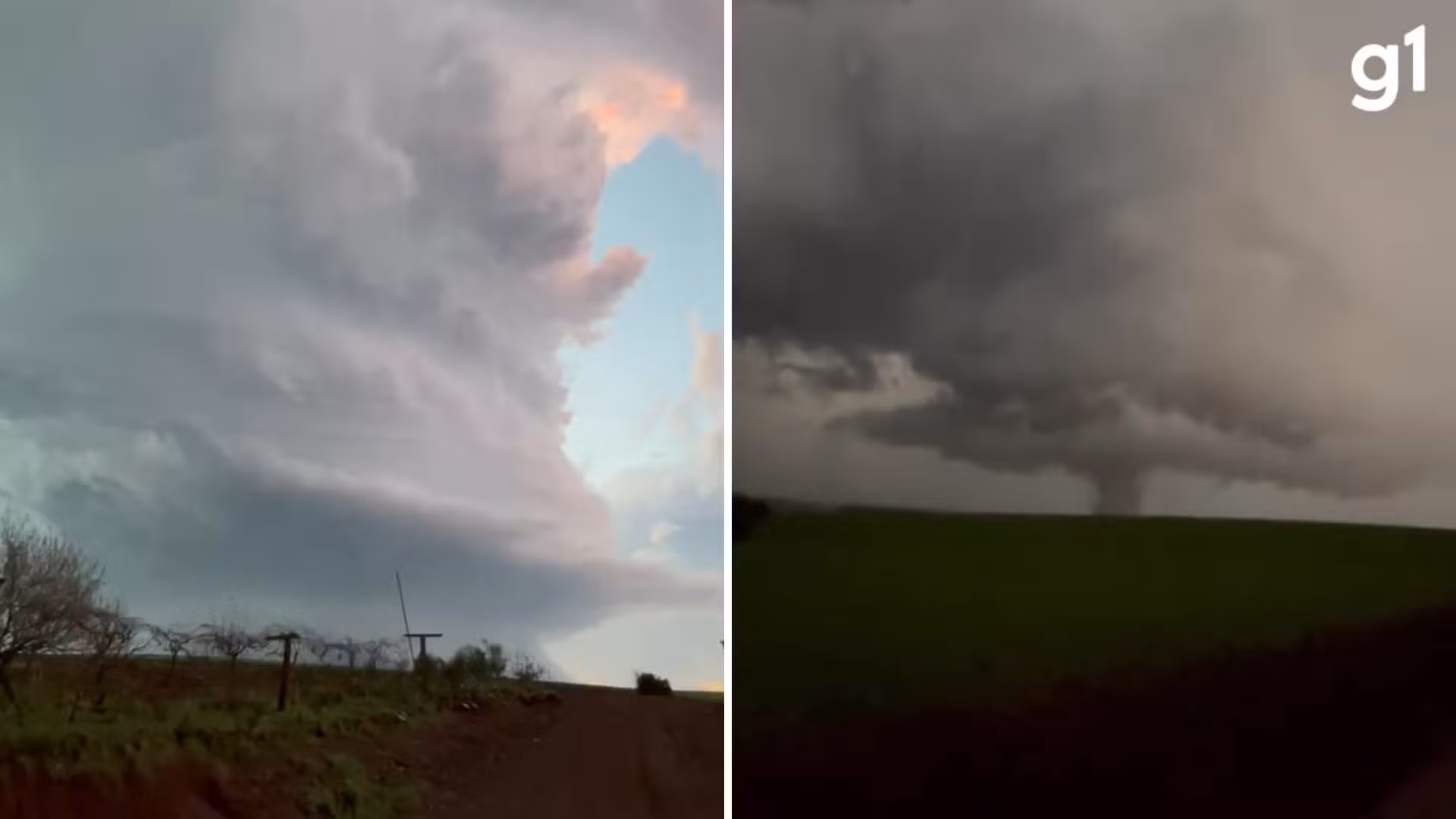 'Parecia coisa de filme', diz morador que filmou tornado no Rio Grande do Sul