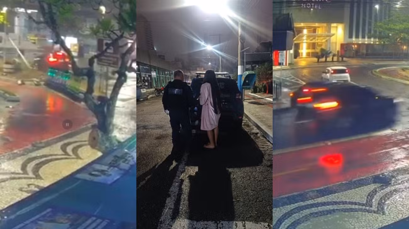 VÍDEO: motorista de roupão é presa por embriaguez após bater carro contra poste em Balneário Camboriú