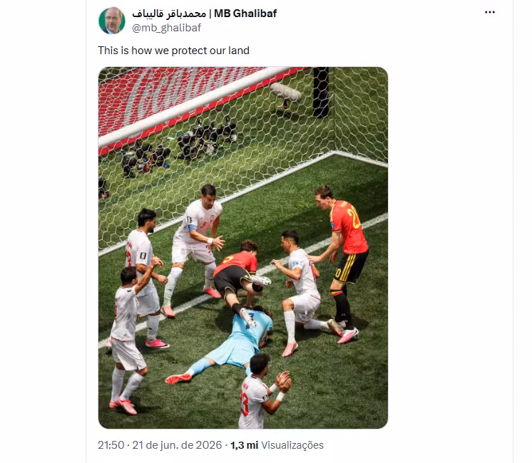 Governo do Irã usa defesaça na Copa como metáfora da guerra contra os EUA: 'É assim que protegemos nossa terra'