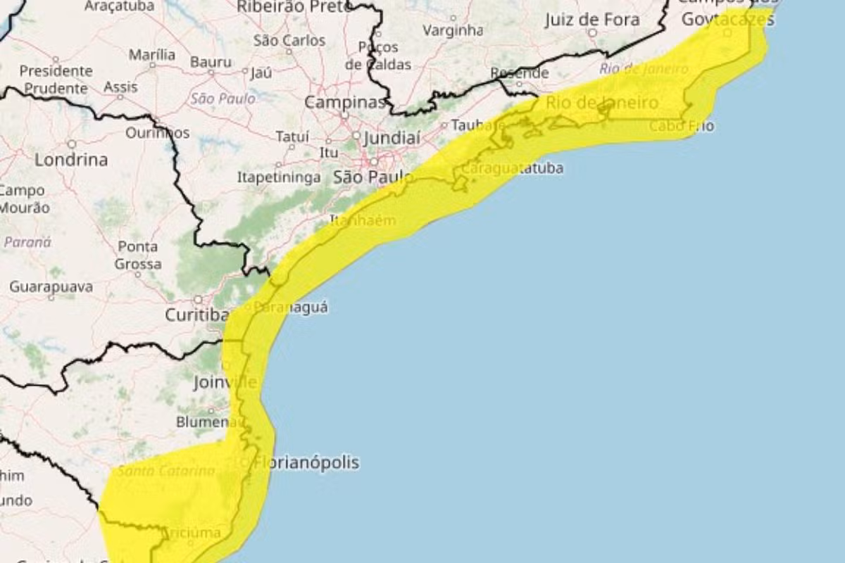 Vale do Paraíba e Litoral Norte entram em alerta para ventos costeiros nesta sexta