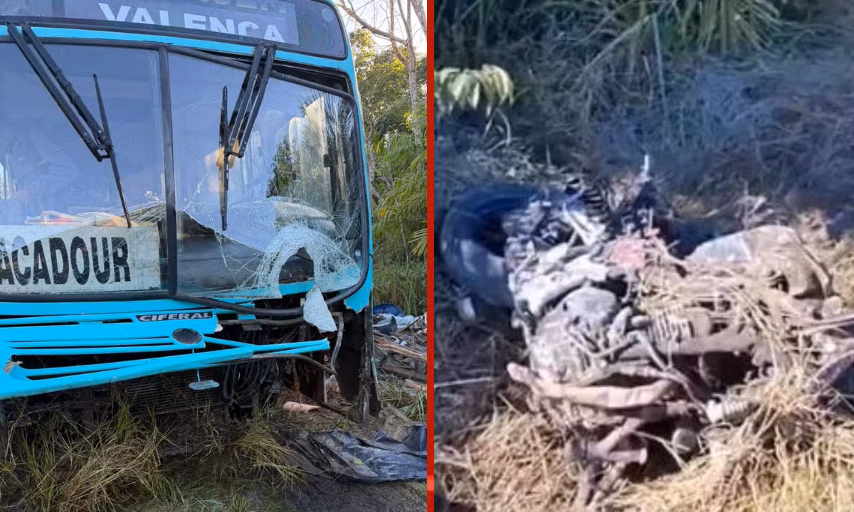 Motociclista morre após bater de frente com ônibus na BA