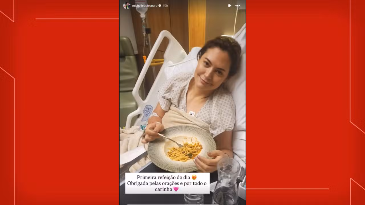 Michelle Bolsonaro faz post em cama de hospital na véspera de convenção de lançamento de candidatura ao Senado