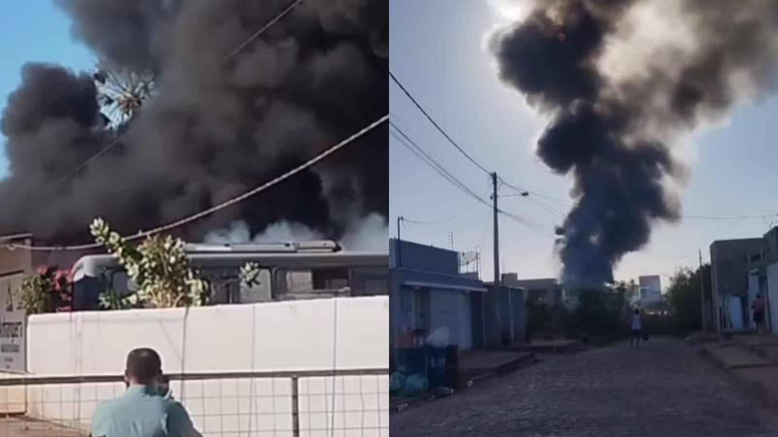 VÍDEO: Incêndio atinge garagem com ônibus em Picos, no Sul do Piauí