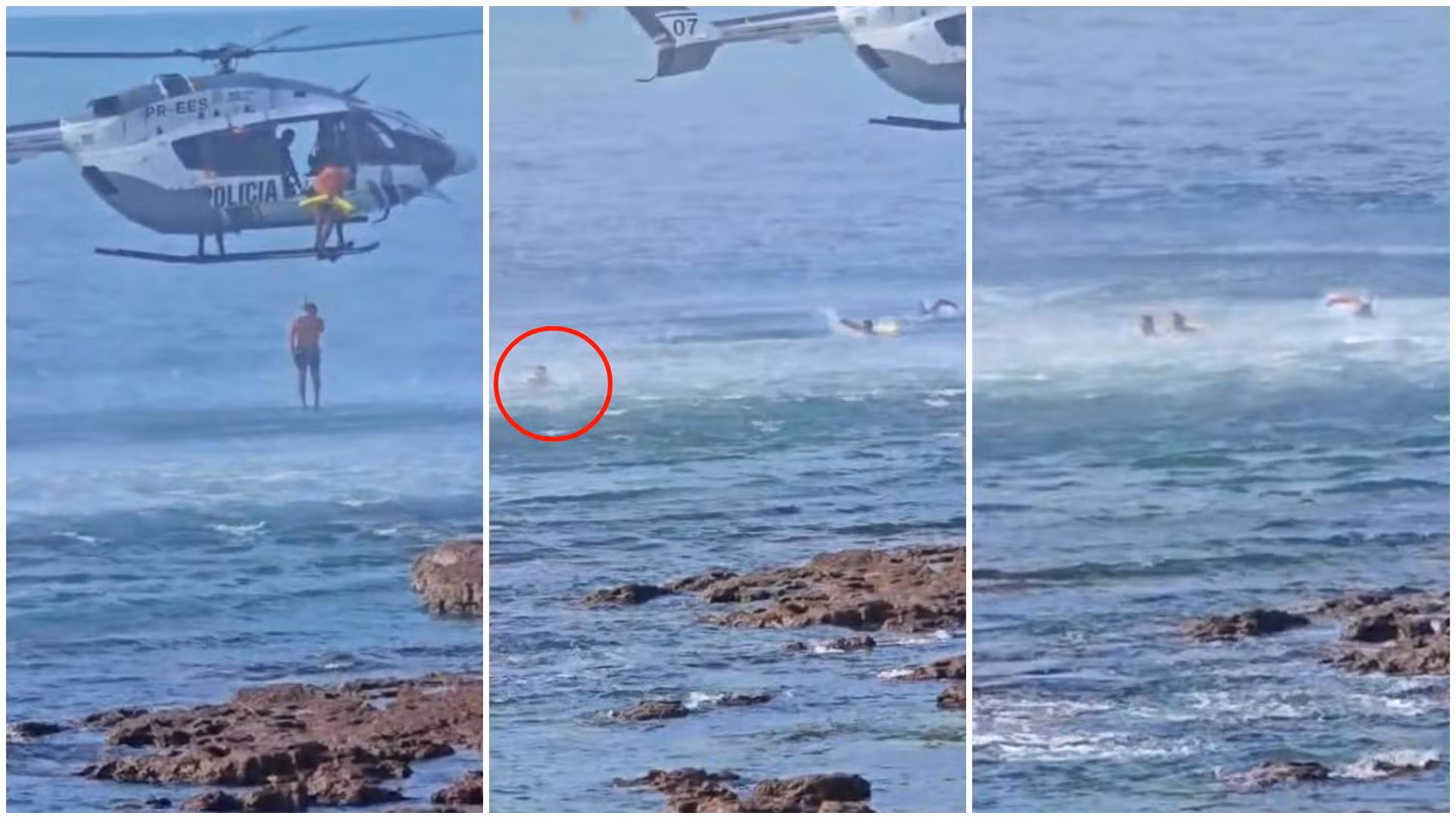 Vídeo: Homem tenta fugir da polícia pela praia e é capturado no mar em ação com helicóptero, em Fortaleza