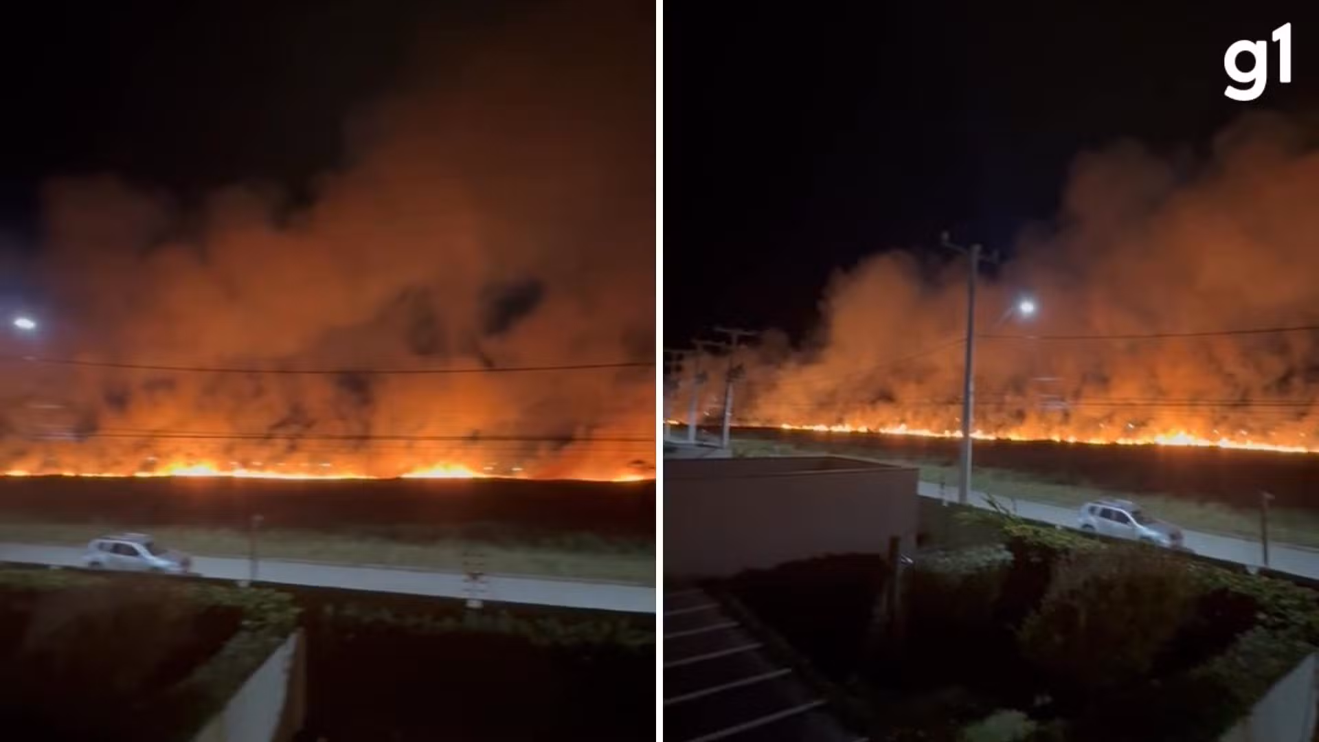 VÍDEO: Incêndio de grandes proporções atinge Litoral Norte do RS