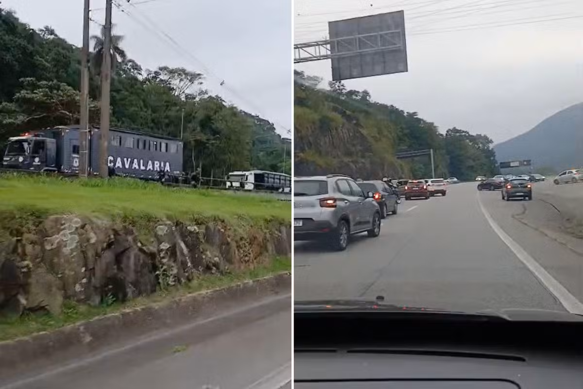 VÍDEO: Motoristas voltam na contramão com medo de criminosos na rodovia dos Imigrantes, SP
