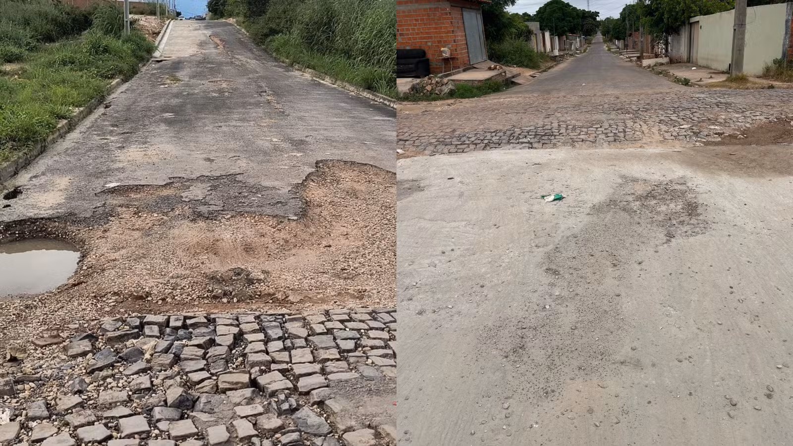 Moradores relatam gasto de quase R$ 2 mil para tapar buraco de rua em Teresina após prejuízos: 'via quase intransitável'