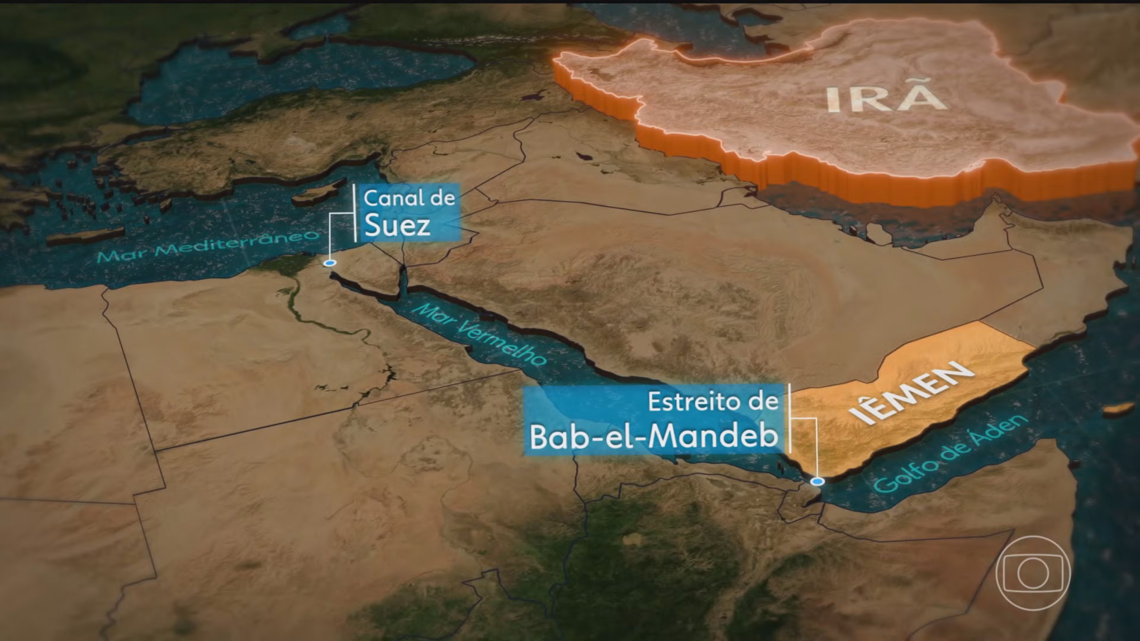 Irã ameaça fechar o Estreito de Bab-el-Mandeb, por onde passam 12% do comércio marítimo mundial