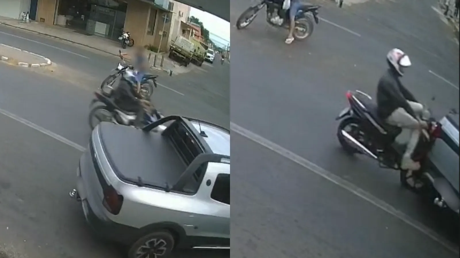 VÍDEO: Conversão de caminhonete termina em acidente com dois motociclistas feridos em Teresina