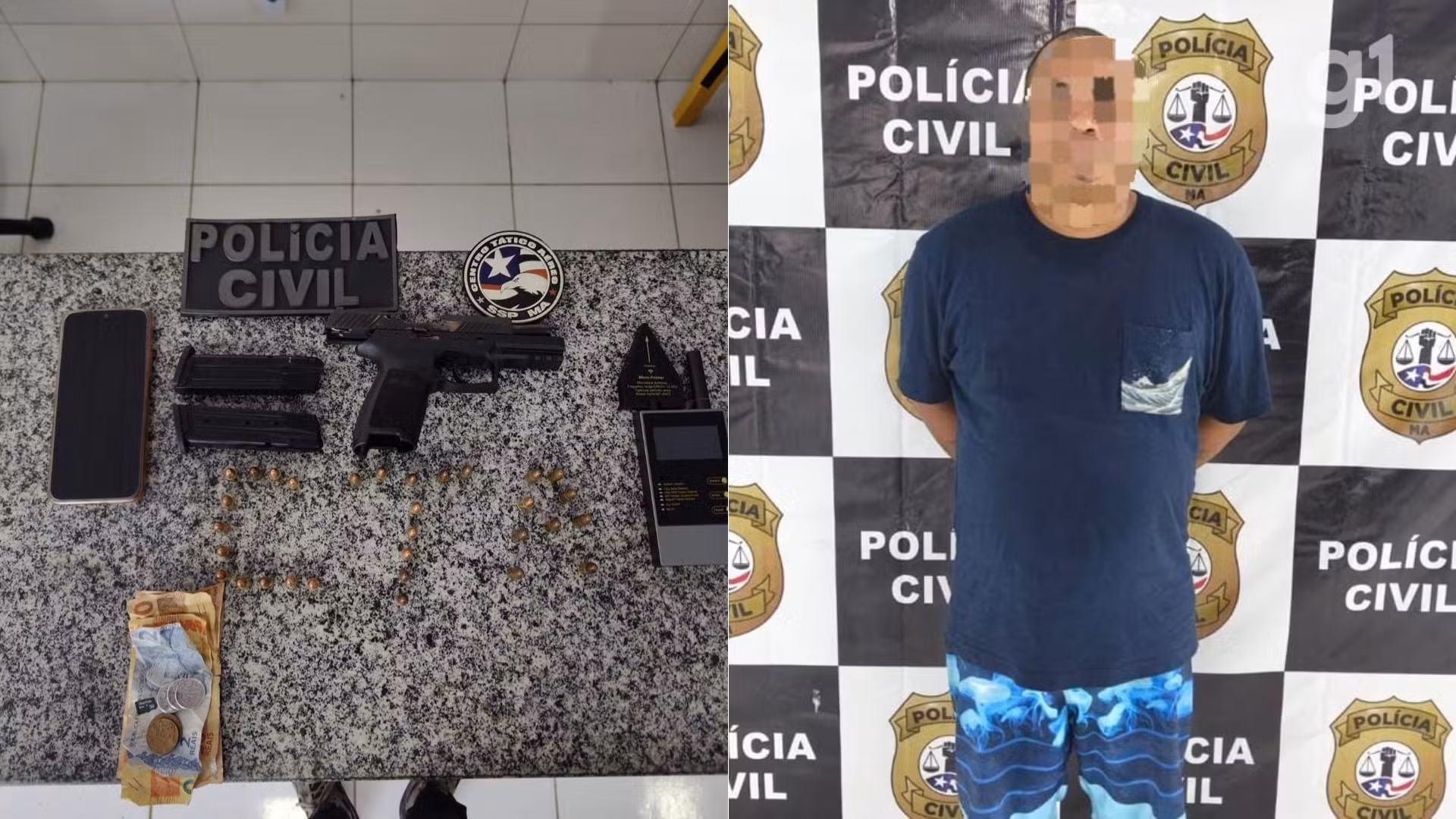 Homem é preso com pistola de uso restrito e equipamento de antiespionagem no MA
