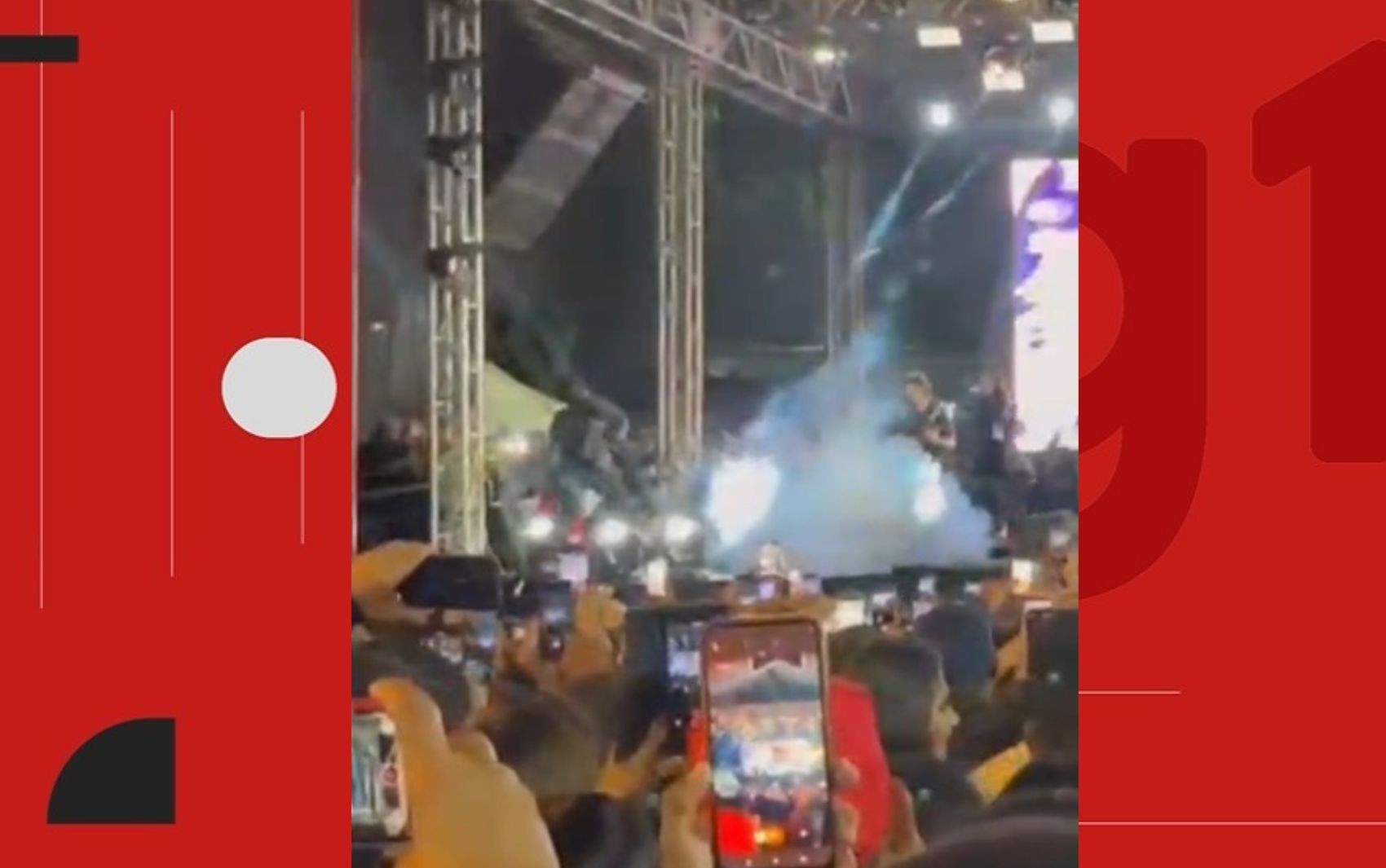 VÍDEO: Estrutura de palco desaba durante show de Amado Batista em festa de São João na Bahia