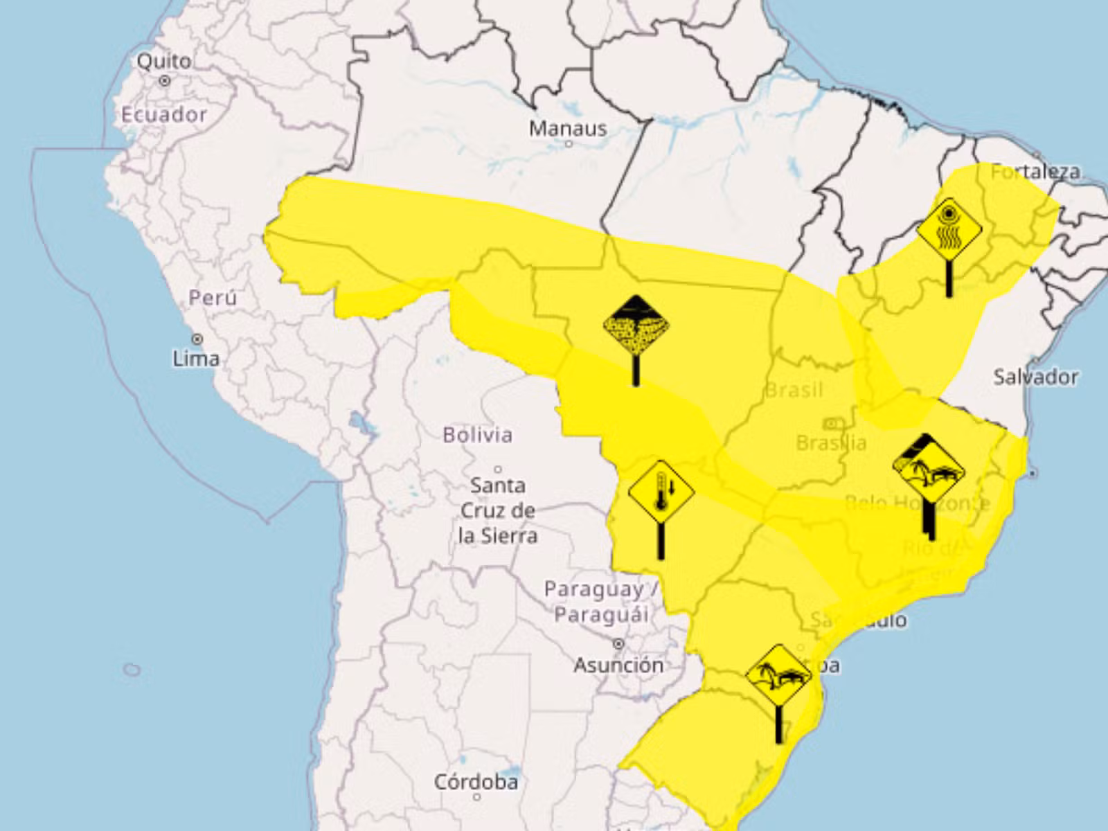 Inmet emite alerta amarelo para chuvas e queda de temperaturas no Acre