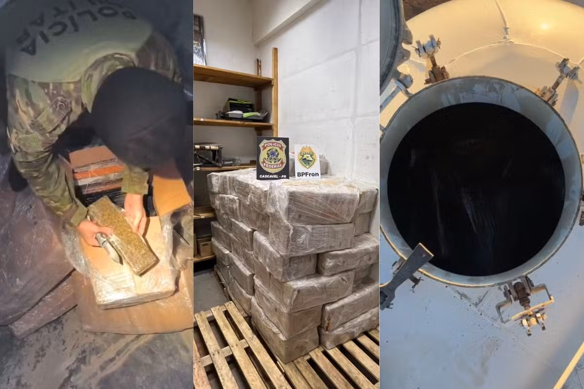 Mais de uma tonelada de maconha é apreendida pela PF em carreta em rodovia do Paraná
