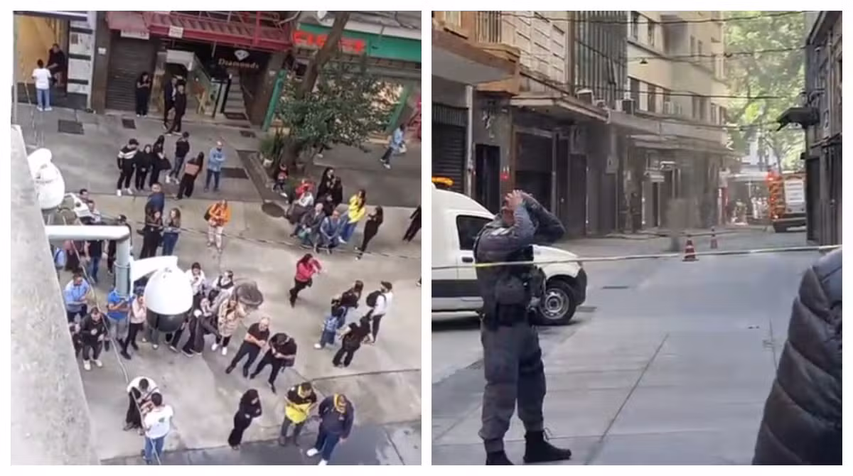 Vazamento de gás interdita rua na região da Sé, no Centro de SP